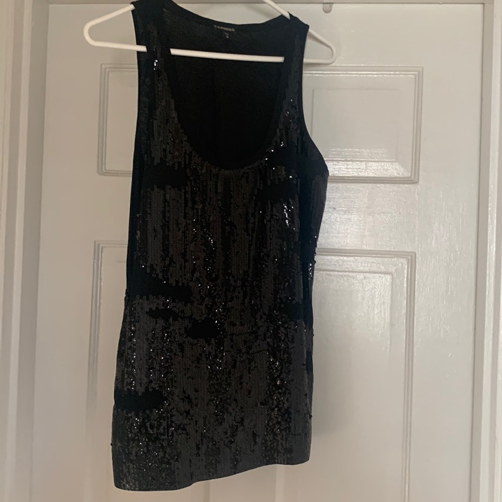 Black sequined tank from Express